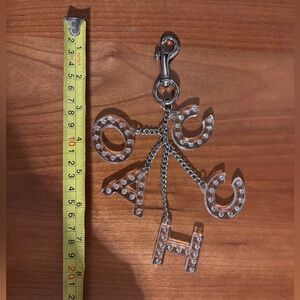 NWOT Coach Silver and White Key Fob